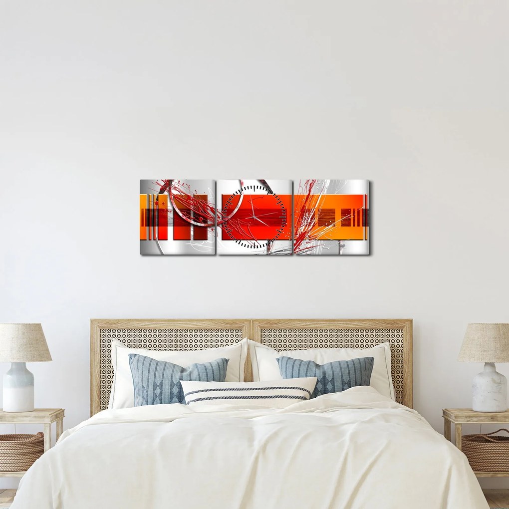Abstraktný obraz (s hodinami) (90x30 cm)
