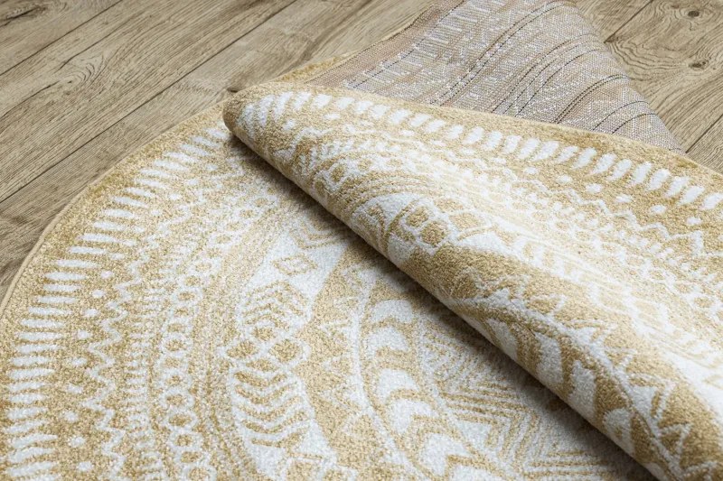 Dywany Łuszczów, Kusový koberec Napkin gold kruh, 160x160 (priemer) kruh, žltá, chodba / predsieň