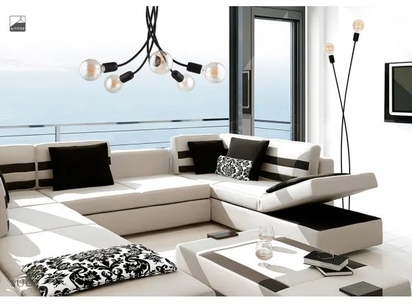 Jupiter 1640 - Luster na tyči LUCE 5xE27/60W/230V čierna