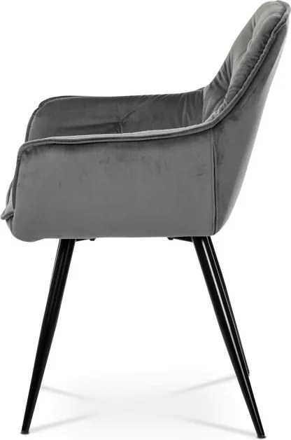 Jedálenská stolička zamatová, sivá DCH-421 GREY4