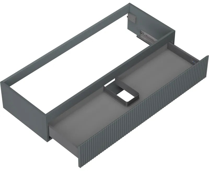 Mexen Rivel, kúpeľňová skrinka 120 cm, 1 zásuvka, drážkovaná, grafitová matná, 91A20-12023-1-BF66