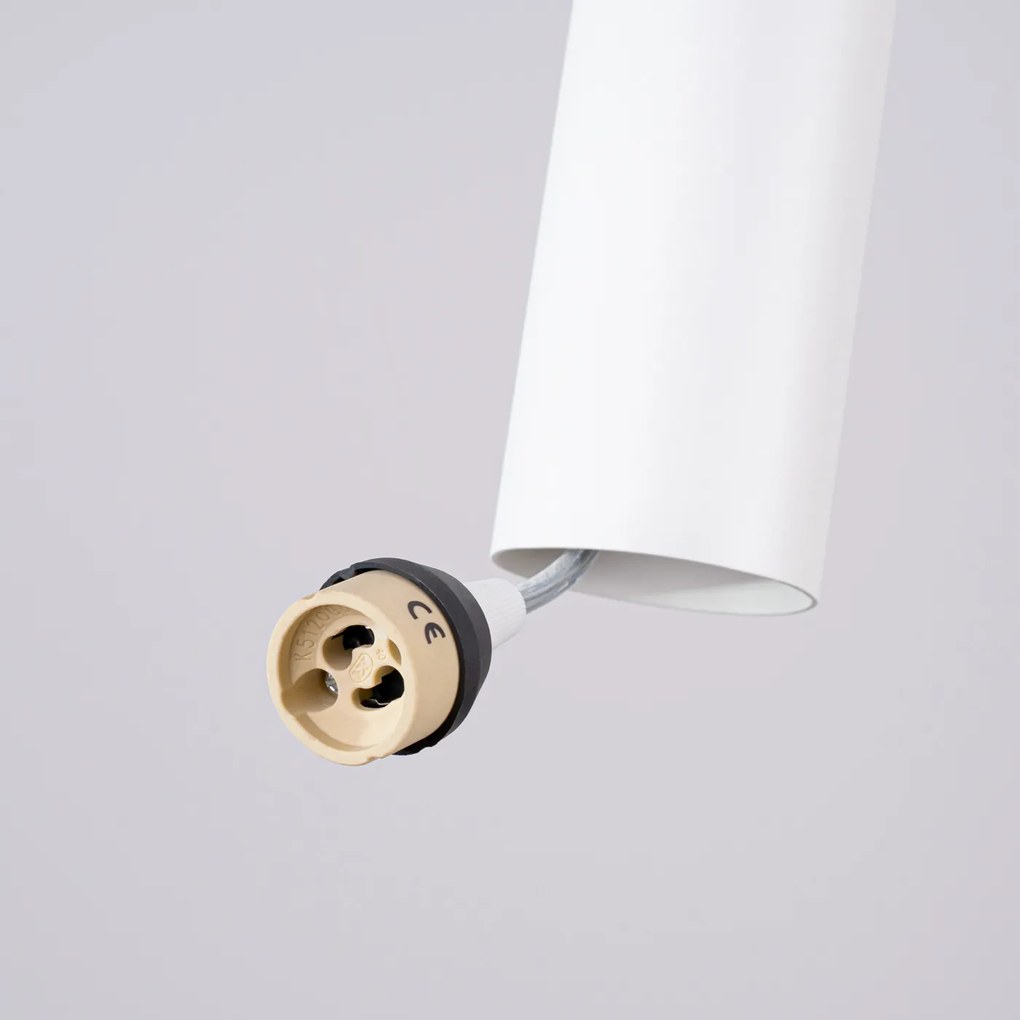 Závesné svietidlo Lagos, 2x biele kovové tienidlo, o