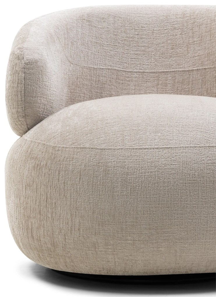 Otočné designové křeslo Rumble světle béžové