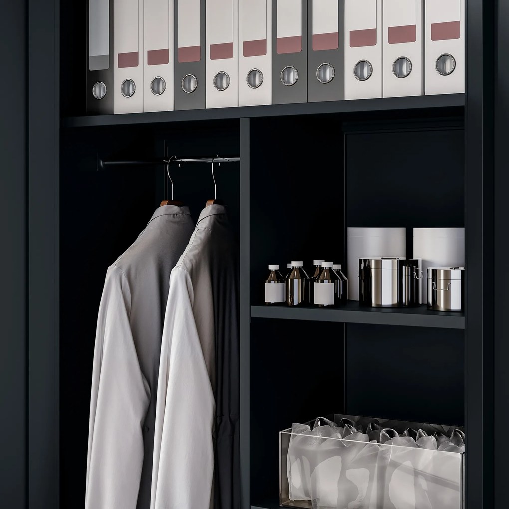 Kovová šatňová skriňa DAWID, 900 x 1850 x 450 mm, antracitová