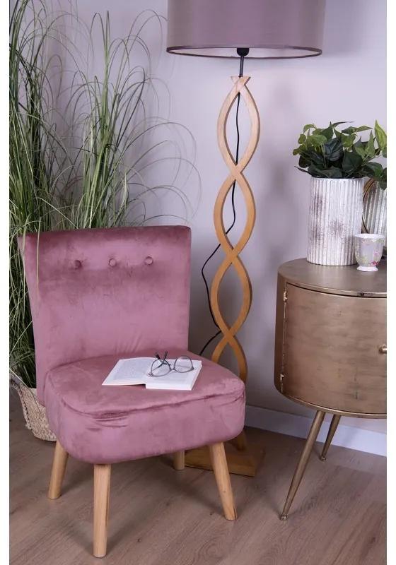 Ružová zamatová jedálenská stolička / kresielko - 51*58*76 cm
