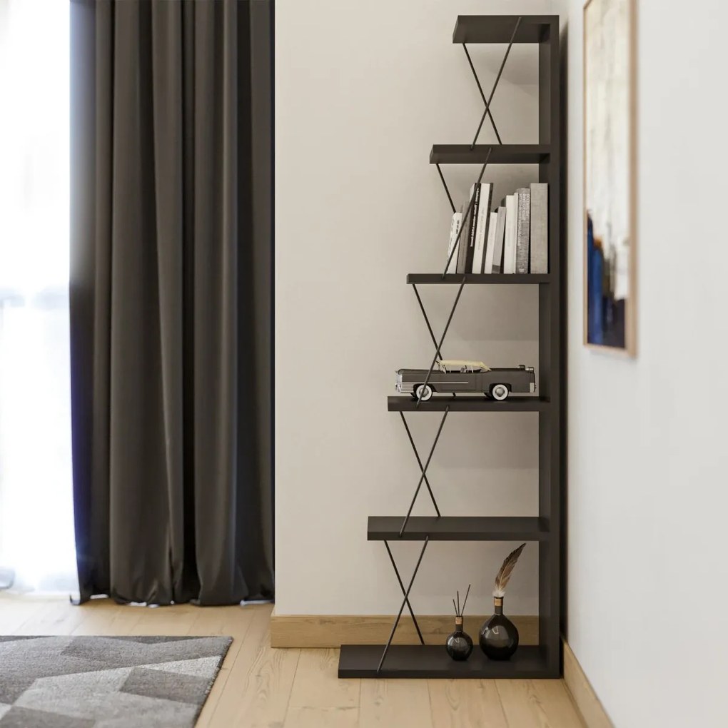 Kalune Design Knižnica Tlos antracit
