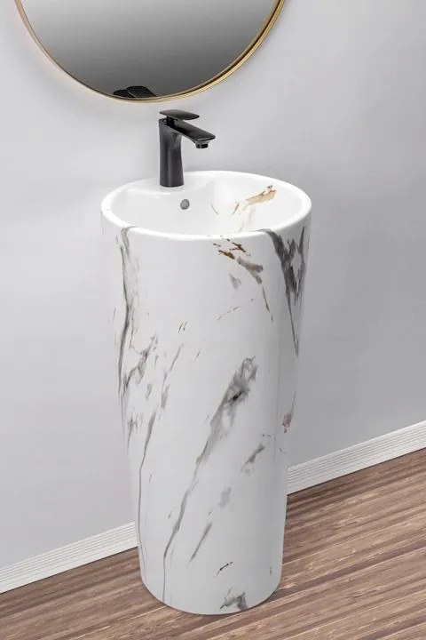 Rea Blanka voľne-stojace umývadlo, 84 x 40 cm, Marble imitácia kameňa, REA-U8704