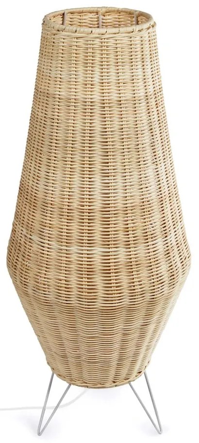 Stojacia lampa v prírodnej farbe s ratanovým tienidlom (výška 70 cm) Kamaria - Kave Home