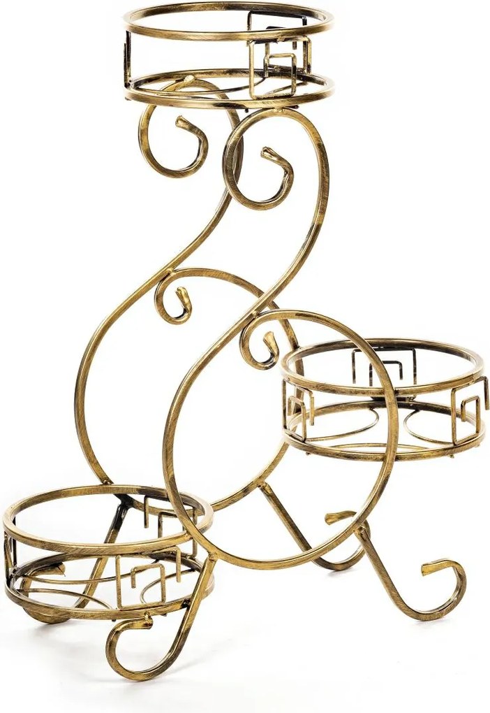 STOJAN NA KVETINÁČ DWIGHT 64X60X23 CM ZLATÁ