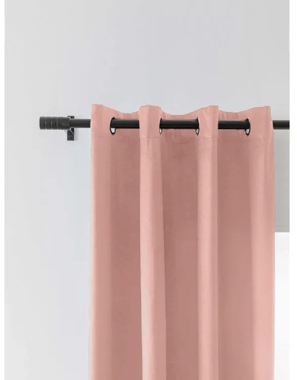 Zatemňovací záves VELVET 140x250 cm, ružový Zavesenie: Riasiaca páska