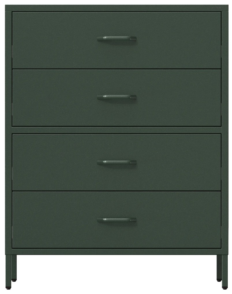 Komoda CARLA, 800 x 1015 x 400 mm, Modern: fľaškovo zelená farba