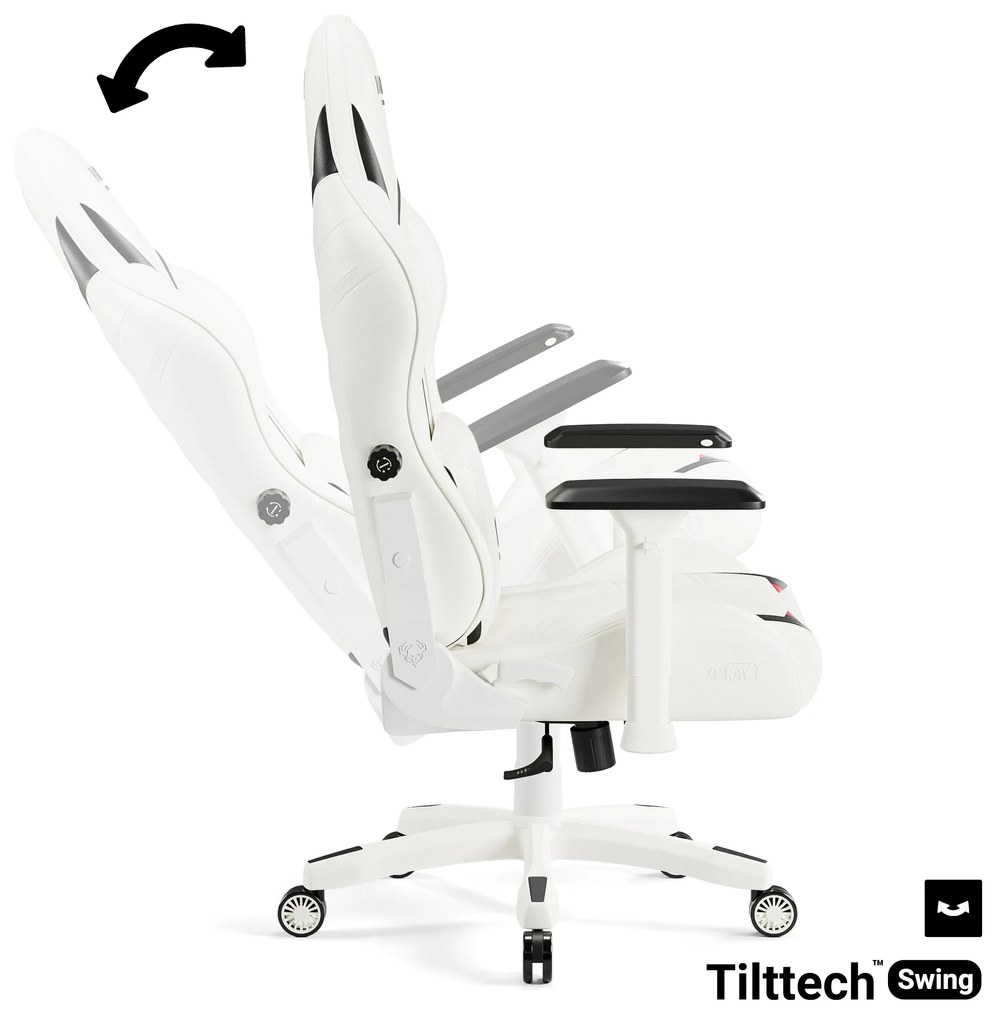 Herné kreslo Diablo X-Ray 2.0 Normal Size, bielo-čierne