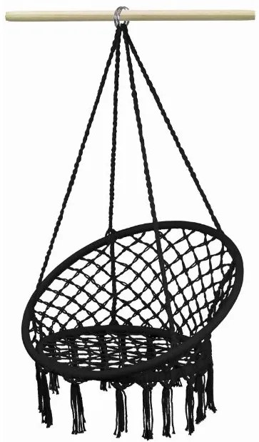 Závesné hojdacie kreslo LUNA - čierne