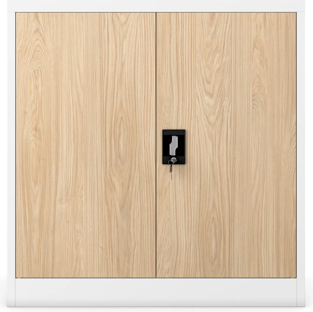 Skrinka na dokumenty, nízka, biela/dub Sonoma, 900x930x400 mm: BEATA Eco Design