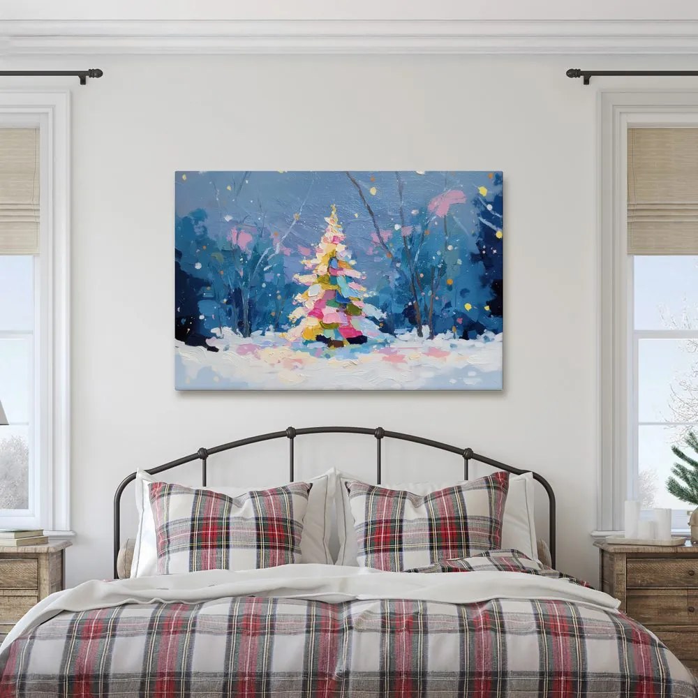Obraz vianočný strom v zimnej krajine
