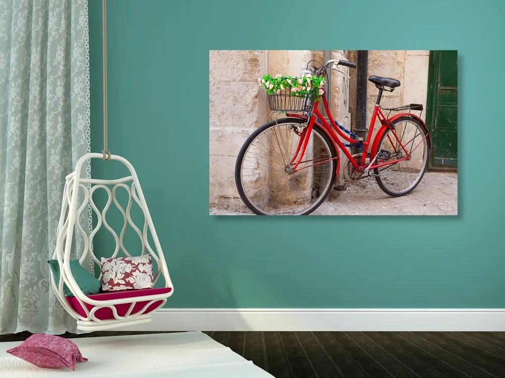 Obraz starý bicykel v Talianskom mestečku - 90x60