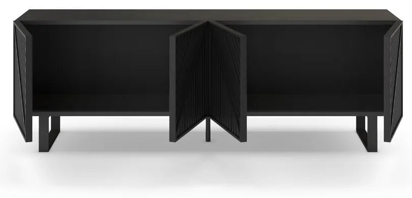 Čierny TV stolík 161x55x35 cm Peta – Marckeric