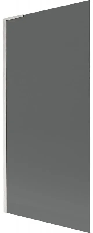 Mexen Next L, 1-krídlová vaňová zástena 90 x 150 cm, 6mm šedé sklo, 6mm číre sklo, profil brúsená oceľ, 895-090-000-03-40-97