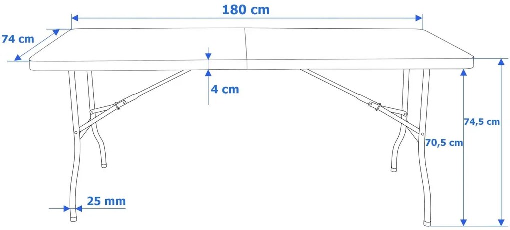 Cateringový stôl ratan 180 cm čierny