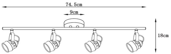 Lucide 77974/20/17 - LED bodové svietidlo CIGAL 4xGU10/5W/230V medená