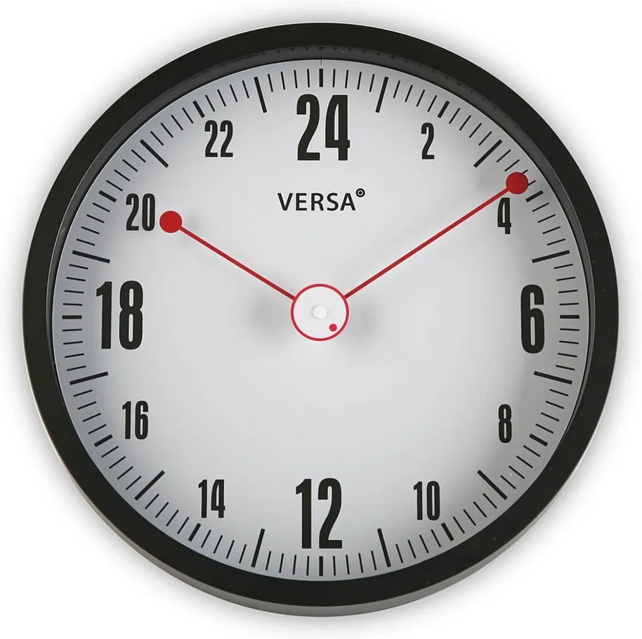 Čierne guľaté nástenné hodiny Versa Miriam, ø 30 cm