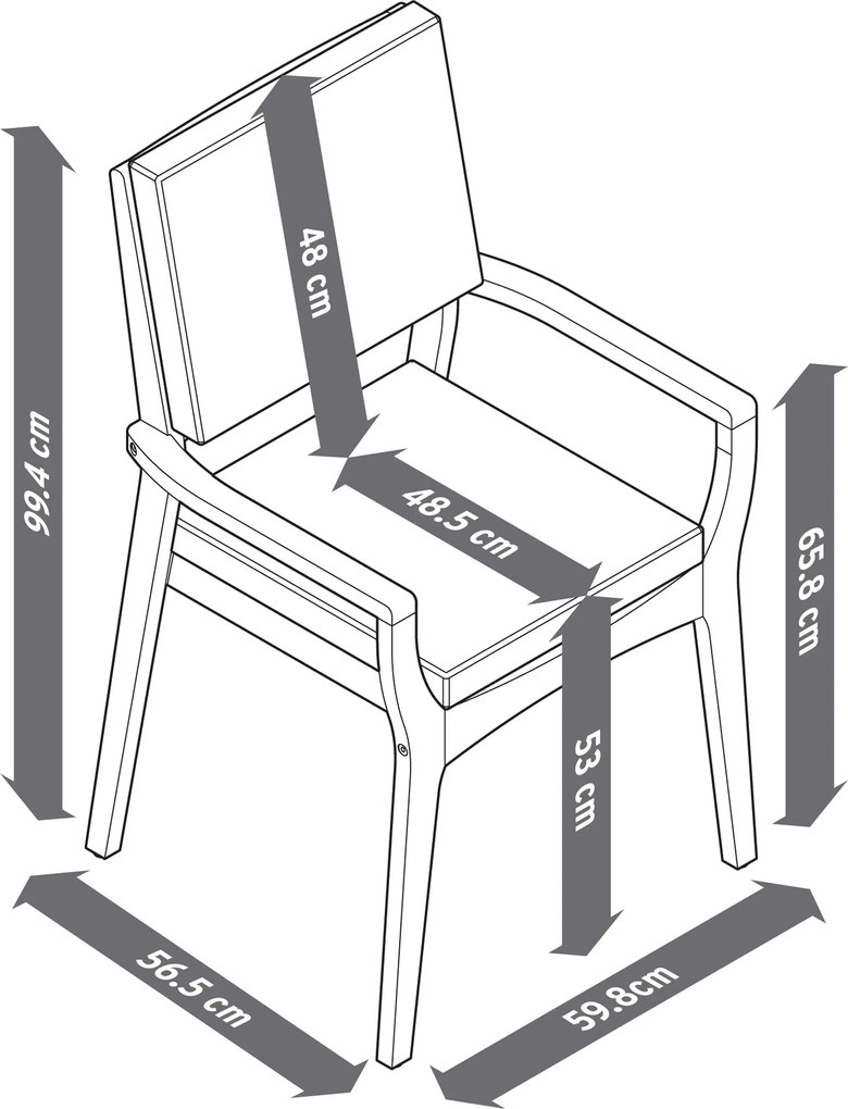 Stohovateľná záhradná stolička z tíkového dreva