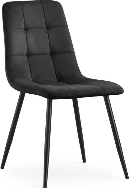 Jedálenská stolička NERO zamatová, čierna / čierne nohy