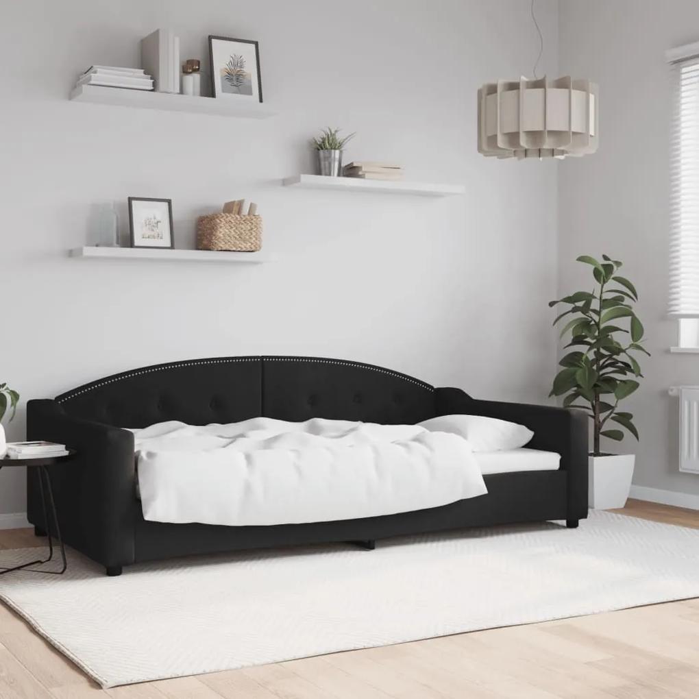 Denná posteľ čierna 100x200 cm látka 354190