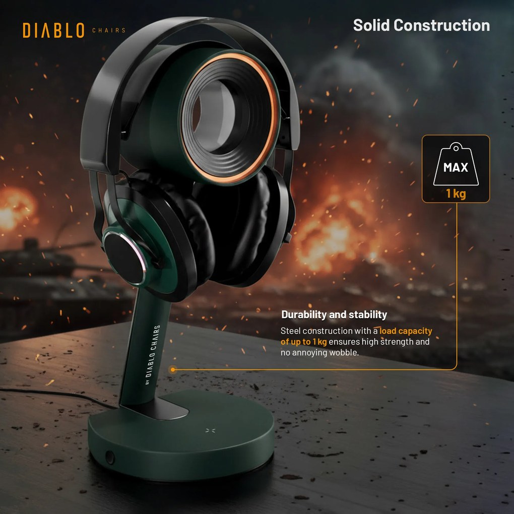 Stojan na slúchadlá World of Tanks RGB