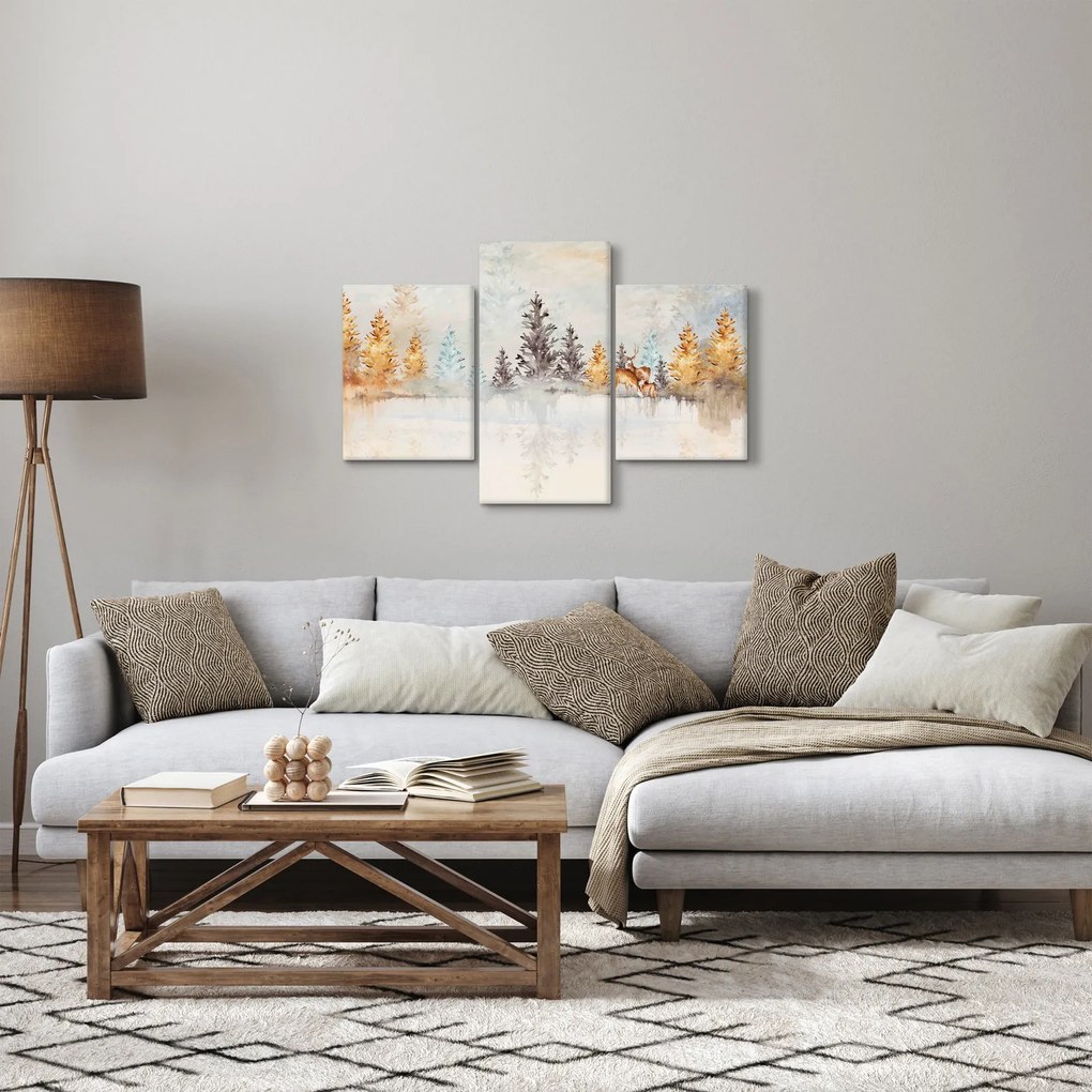 Obraz - Akvarelový les (90x60 cm)