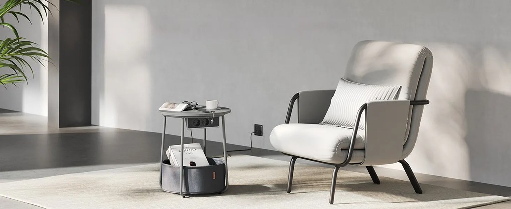 Odkladací stolík so zásuvkou Vasagle Moris sivý