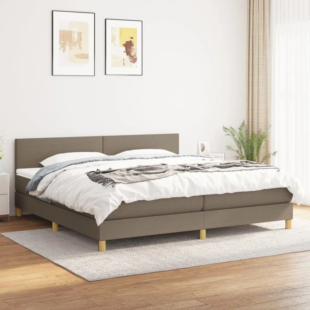 Boxspring posteľ s matracom sivohnedý 200x200 cm látka 3140485