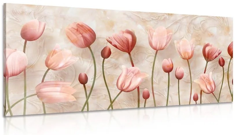 Obraz staroružové tulipány