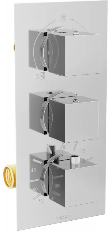 Mexen CUBE - 3-výstupová podomietková sprchová batéria, chrómová, 77503-00