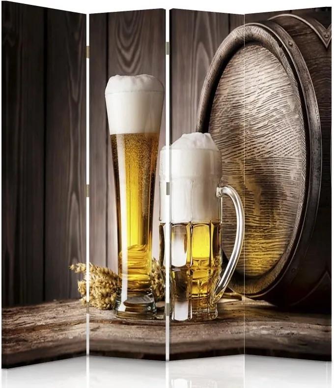 CARO Paraván - Beer | štvordielny | obojstranný 145x180 cm