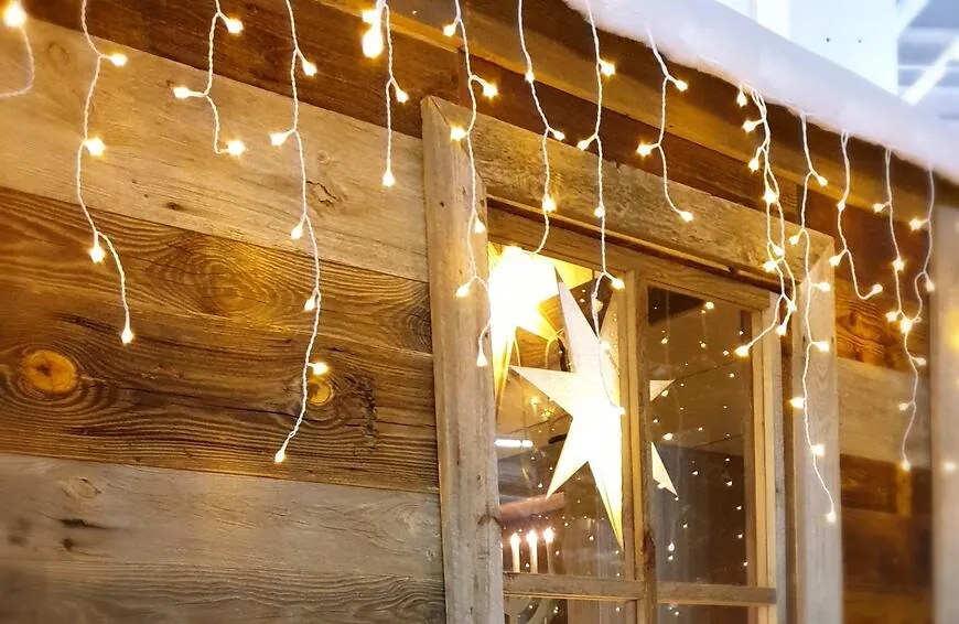 Vianočné svetielka LED cencúle 300l vonkajšie Trans+gn+flash biely kabel 10