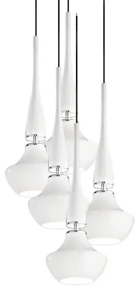 Industriálny luster Tasos 5 biele