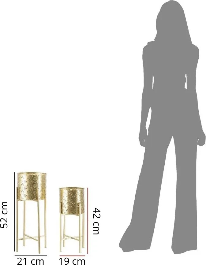 Sada 2 ks stojanů na květiny Golvy B zlatá