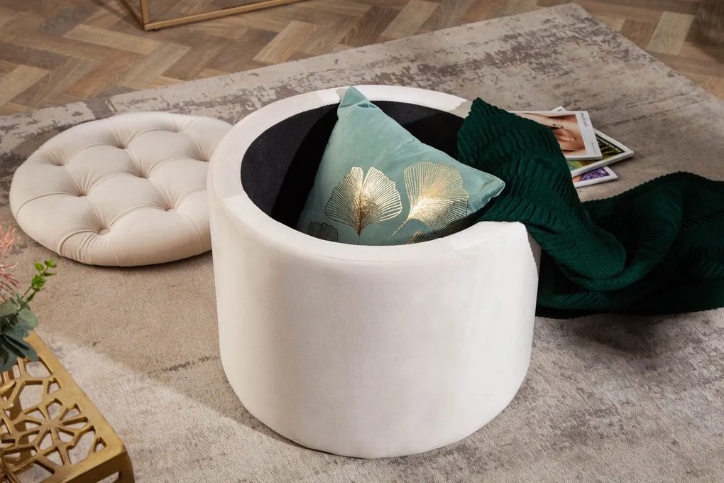 Dizajnová taburetka Rococo 50 cm béžová