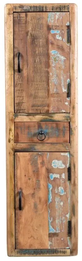 furniture-nabytek.cz - Masívna kúpeľňová skrinka Kalkata z recyklovaného dreva, lakovaná, viacfarebná – 35×35×125 cm