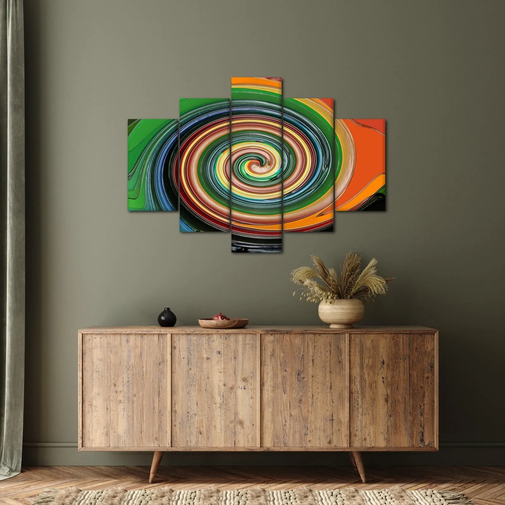 Abstraktný obraz - farebná špirála (150x105 cm)
