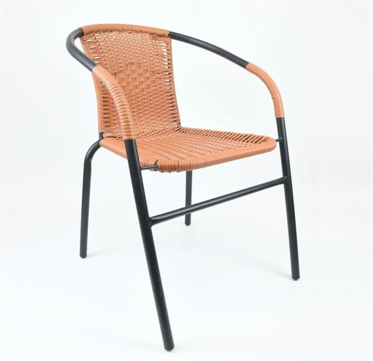 Záhradná bistro stolička, stohovateľná, sivá/prírodná