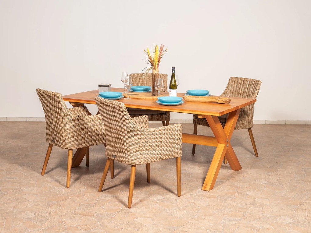 Velt Faro ratanová stolová súprava 1+6