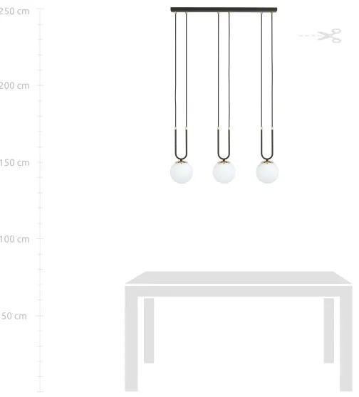 Luster na lanku GLAM 3xE14/10W/230V čierna