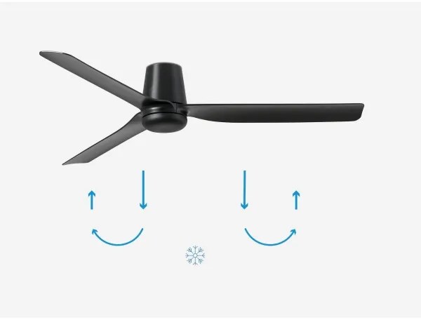 FARO 33830 - Stropný ventilátor PUNT TUB M čierna pr. 130 cm + diaľkové ovládanie