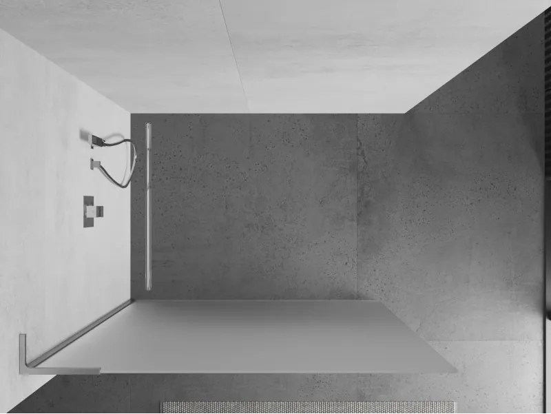 Mexen Kioto L, sprchová zástena Walk-In 100 x 200 cm, 8mm sklo námraza, chrómový profil, 800-100-103-01-30