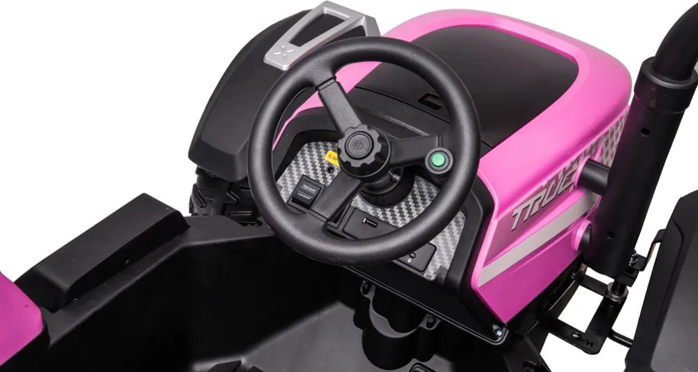 LEAN CARS Batériový traktor BLT-206 ružový
