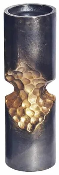 Dekoratívna váza Artez v tepanom dizajne čierno zlatá 40cm