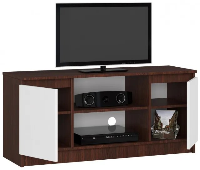 Stolík pod TV RTV 120 2D 1P wenge / biely