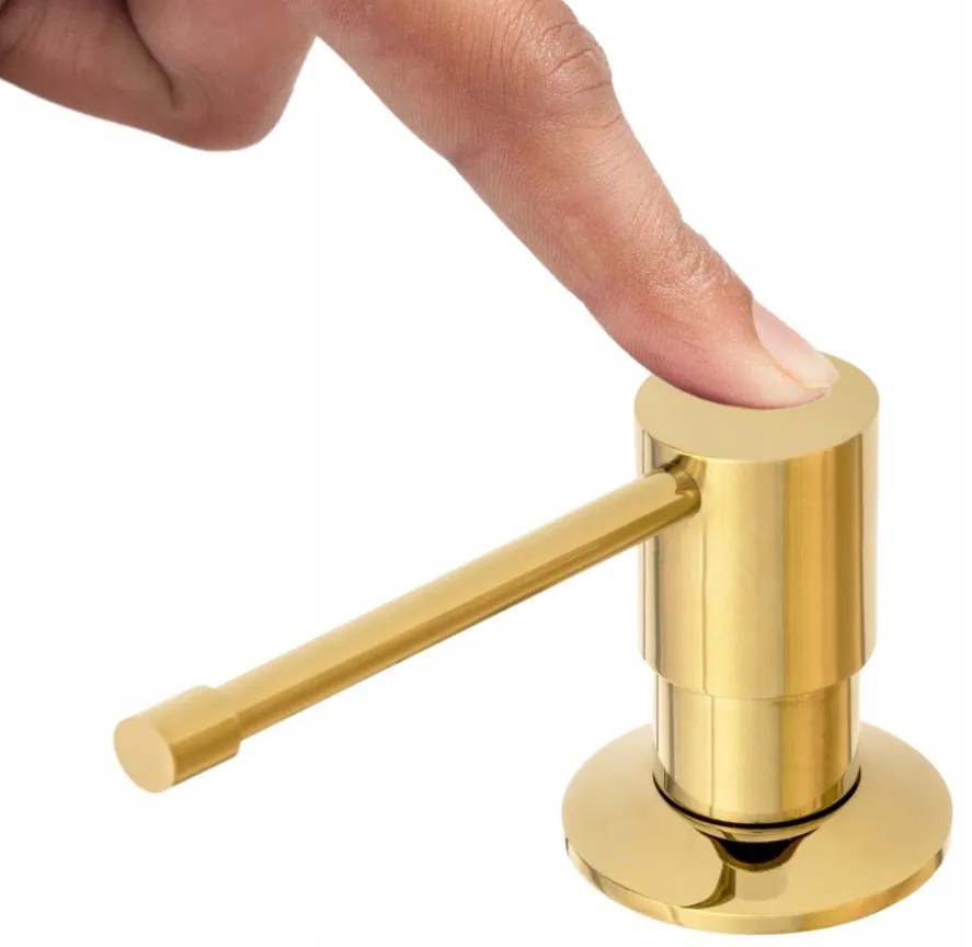 Gamma Top, dávkovač saponátu pre kuchynský drez 400ml, zlatá lesklá, GMA-DOZL-GD